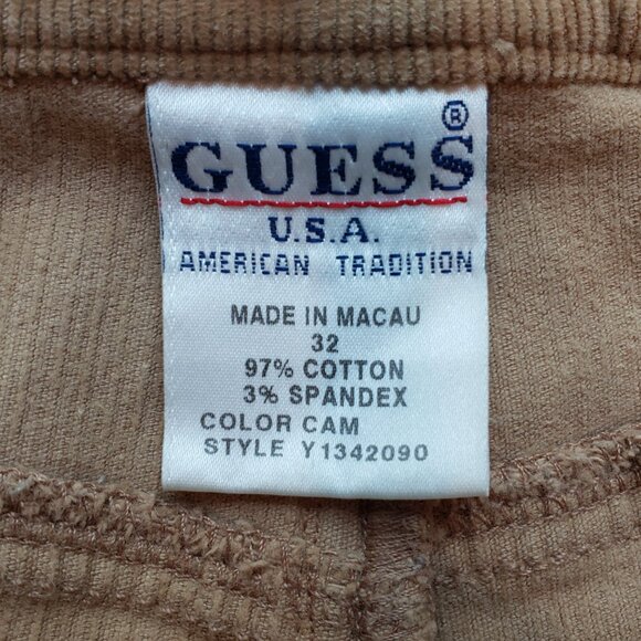 Guess Jeans Stretch Brown Corduroy Boot Cut Retro Pants Ladies Size 32 - Picture 8 of 10